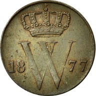 Moneta, Holandia, William III, 1/2 Cent, 1877, AU(