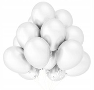 BALONY METALICZNE BIAŁE Ślub Urodziny 30cm 25szt