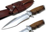 Nóż myśliwski BOWIE sztylet Impact HS-556 taktyczny stal drewno BURL etui