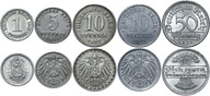 Cesarstwo - zestaw 5 monet 1915-1922 - I WOJNA ŚW.
