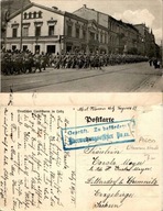 Łódź ul. Piotrkowska defilada wojska niemieckiego 1915r