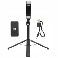 Selfie Stick Tripod Bluetooth Remote z 2 lampkami