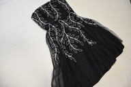 Pearce Fionda - wizytowa czarna tiulowa sukienka na gorsecie 38 j.NOWA