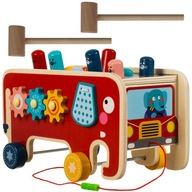 Drevená vzdelávacia kocka Slon Montessori Zatĺkač Kladivo pre deti
