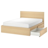 IKEA MALM rama łóżka 160x200 cm z 4 szufladami DĄB