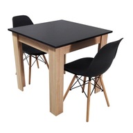 Zestaw stół Modern 80 BS i 2 krzesła Milano czarne
