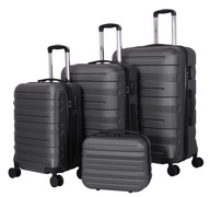 KOMPLET WALIZEK NA 4 KÓŁKACH Zestaw trzy walizki + kuferek Bagaż ABS 4w1 K4