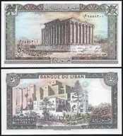 $ Liban 50 LIVRES P-65d UNC 1988