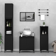 3dielny set kúpeľňového nábytku čierny kompozitné drevo