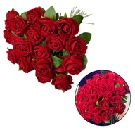 20x Ruža červená velúr kytica prémiová ružová 50cm