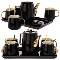 Kávový servis čajový set glamour hrnčeky čajová kanvica podnos