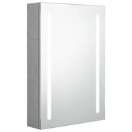 vidaXL Kúpeľňová skrinka so zrkadlom a LED, sivá betónová, 50x13x70 cm