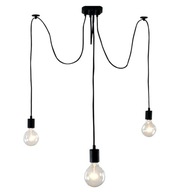 LAMPA SUFITOWA WISZĄCA LED LOFT ŻYRANDOL RETRO PAJĄK E27 x3 CZARNA ZD74C