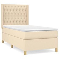 Kontinentálna posteľ s matracom, krémová, látka, 90x190 cm