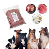 Mięso surowe mrożone karma dla psa wołowina kaczka witaminy białko 1kg BARF