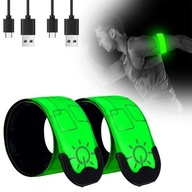 2SZT OPASKA ODBLASKOWA LED PASEK ODBLASK NA NOGĘ RĘKĘ