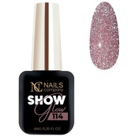 Nails Company Lakier Hybrydowy Różowy z Drobinkami Show Glow no.114 6 ml