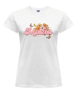 Koszulka damska biała z napisem MAMA prezent na DZIEŃ MATKI S
