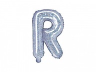 Balon foliowy Litera "R", 35cm, holograf
