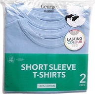 GEORGE niebieskie t-shirty koszulki 2pak 104 - 110