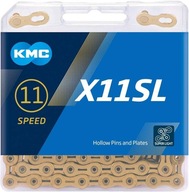 Łańcuch KMC X11 SL Ti-N x118L złoty gold 11rz rowerowy ze spinką BOX