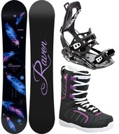 Zestaw Snowboardowy RAVEN Mia Black 153cm + buty Diva + wiązania FT360