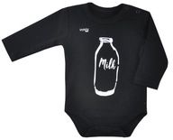 Dojčenské body Milk čierne 74cm