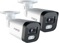 FORCE 2x Kamera IP 2MPx IP-E-2025B Kamera do monitoringu PoE FULL HD, Ir25m