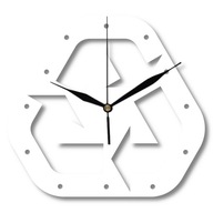 Zegar Ścienny Drewniany Biały Industrialny Loft Modny Dixi 35 cm