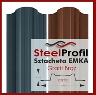 Sztachetki Metalowe Ogrodzeniowe EMKA grafit brąz czarny połysk mat