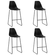 vidaXL Krzesła barowe, 4 szt., czarne, plastik, 281502