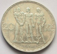 Czechosłowacja 20 koron 1933 Srebro