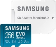 Karta microSD SDXC Samsung EVO Select 256 GB 130/80MB U3 + adapter SD