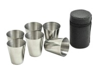 AG171B Rozsdamentes acél felespoharak tokban, 6 db