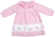 Sukienka niemowlęca dziewczynka NUTMEG różowa króliczki 62, 0-3 m-cy 5,5 kg