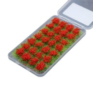 Klaster kwiatów Statyczny model scenerii DIY Krzaczaste kępki Miniaturowy czerwony
