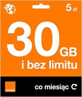 Zestaw startowy ORANGE 5 zł 30GB 452 059 223