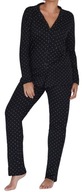 Piżama w kropki groszki komplet koszula + spodnie Reserved czarna r.M