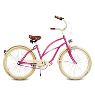 Rower beach Cruiser damski 26 różowy shimano 3 biegi RASPBERRY RoyalBi