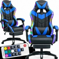 Gamer szék LED forgatható SZÁMÍTÓGÉPES JÁTÉKOS szék FOX-10 KÉK