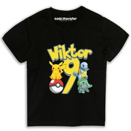 Pokémon Detské tričko T-Shirt s menom a číslom Darček k narodeninám