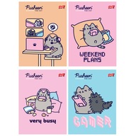 4 X ZESZYT A5, 32 KARTKI 3 LINIA PUSHEEN KOTEK KOT