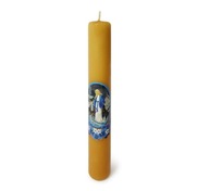 Sviečka Hromnica 18 cm Žltá s vlkmi Panna Mária