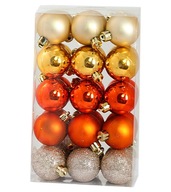 Plastové bombičky na vianočný stromček 4cm/30ks, 4 farby
