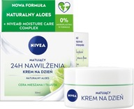 NIVEA 24H HYDRATÁCIA ZMATŇUJÚCI DENNÝ KRÉM ZMIEŠANÁ A MASTNÁ PLEŤ 50 ml