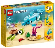 LEGO CREATOR Delfin i Żółw 3w1 Konik Morski Ślimak Ryba 137 Klocki 6+