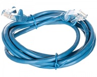 Kabel patchcord U/UTP kat.5e CCA niebieski 2m