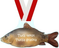 Medal KARP wędkarski w kształcie karpia ze wstążką