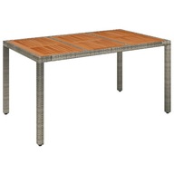 vidaXL Záhradný stôl s drevenou doskou, sivý, 150x90x75 cm