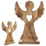 Drevený anjel figúrka anjela dekoratívna ozdobná stojaca figúrka 36 cm